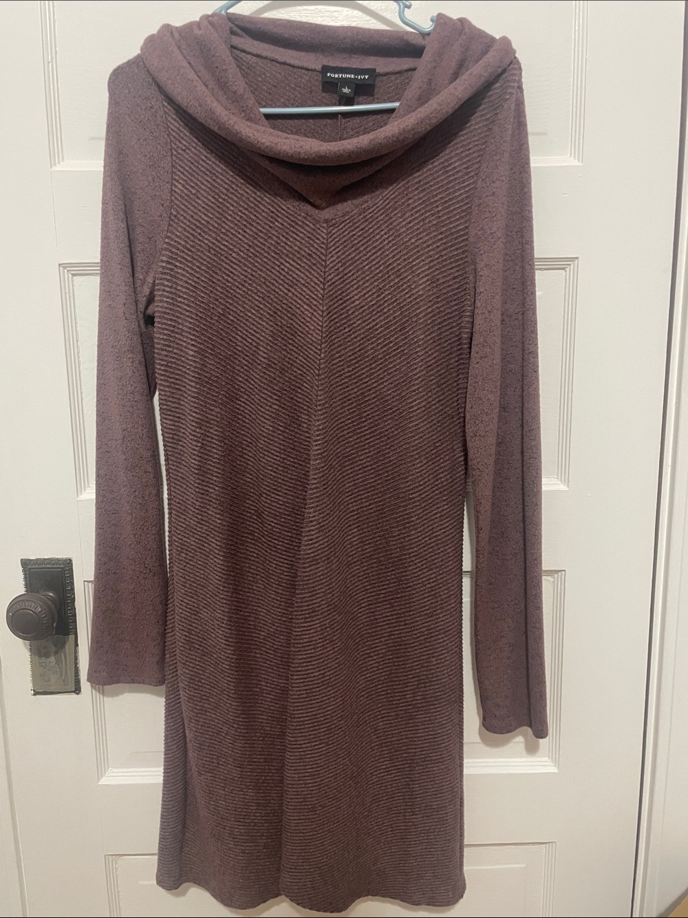 Fortune + Ivy Cozy Mauve Knit Sweater - Large